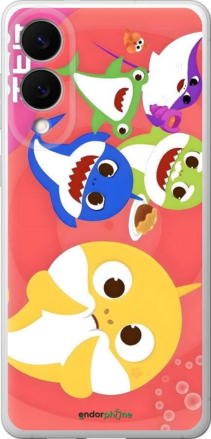Силиконовый чехол Бейби Шаркс для Samsung Galaxy S25 Edge - 6305u-3923 изображение 