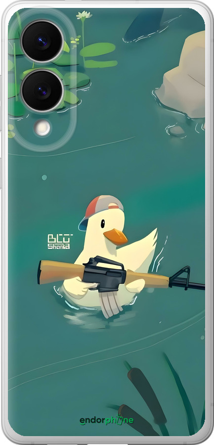 Силіконовий чехол Каченя з автоматом для Samsung Galaxy S25 Edge - 6356u-3923 изображение 