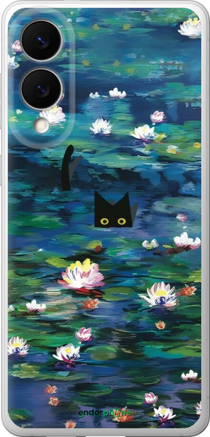 Силиконовый чехол Чехол с изображением водяных лилий Моне и кошек для Samsung Galaxy S25 Edge - 6399u-3923 изображение 