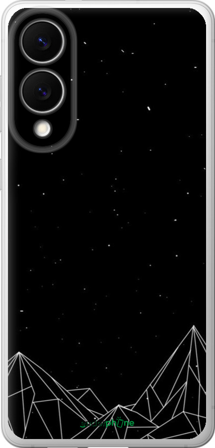 Силиконовый чехол Черно белые абстрактные горы для Samsung Galaxy S25 Edge - 6437u-3923 изображение 