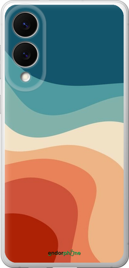 Силіконовий чехол У стилі ретро з хвилями для Samsung Galaxy S25 Edge - 6531u-3923 изображение 