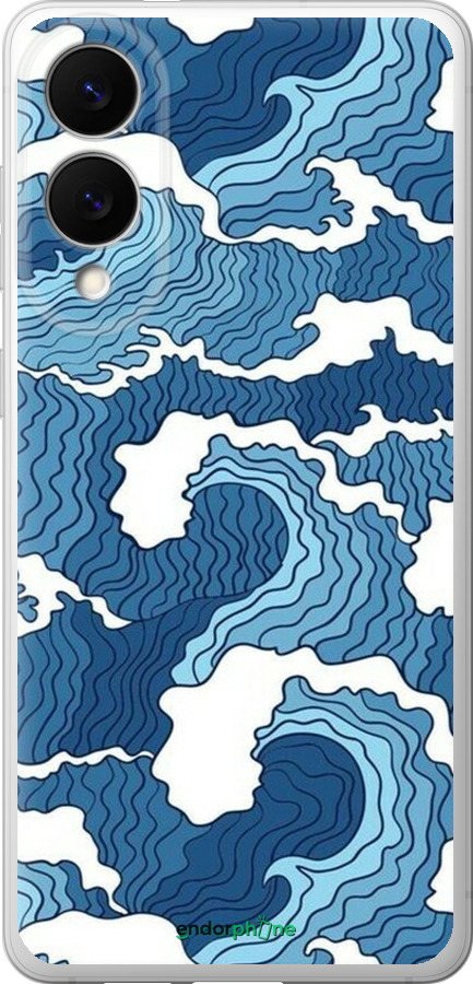 Силіконовий чехол Абстрактний малюнок морських хвиль для Samsung Galaxy S25 Edge - 6538u-3923 изображение 