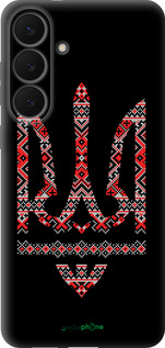 Силиконовый чехол Герб - вышиванка на черном фоне для Samsung Galaxy S25 FE - 1196u-4094 изображение 