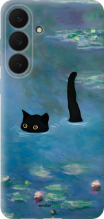 Силіконовий чехол Із зображенням кота та водяної лілії Monet для Samsung Galaxy S25 FE - 6519u-4094 изображение 
