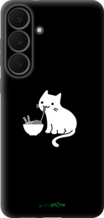 Силиконовый чехол С милым котом на черном фоне для Samsung Galaxy S25 FE - 6528u-4094 изображение 
