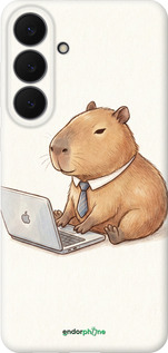 Силиконовый чехол Funny Capybara CEO Working для Samsung Galaxy S25 FE - 6777u-4094 изображение 