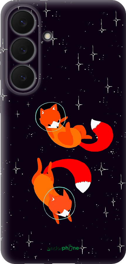 Силиконовый чехол Лисички в космосе для Samsung Galaxy S25 FE - 4519u-4094 изображение 