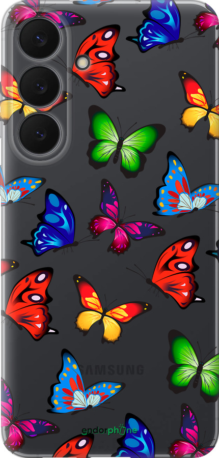 Силиконовый чехол Красочные мотыльки для Samsung Galaxy S25 FE - 4761u-4094 изображение 