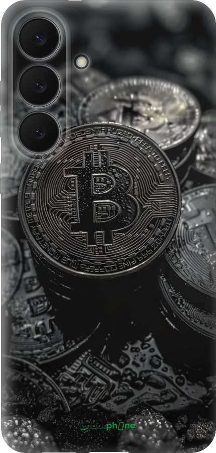 Силиконовый чехол Black Bitcoin для Samsung Galaxy S25 FE - 6090u-4094 изображение 
