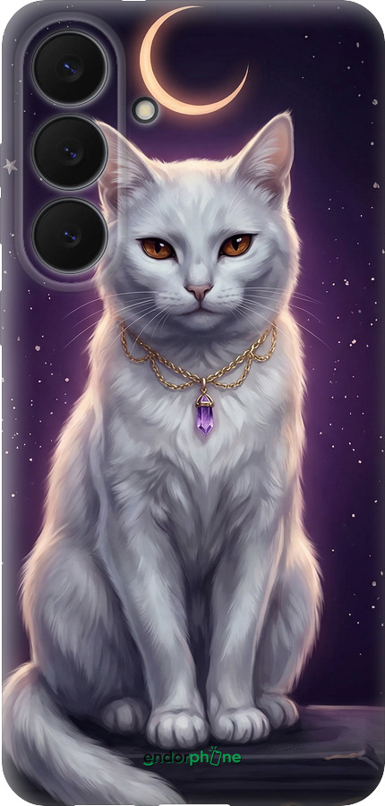 Силіконовий чехол Mystic White Cat Gothic Dark Purple Gold для Samsung Galaxy S25 FE - 6805u-4094 изображение 