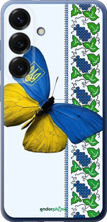 Силиконовый чехол Желто-голубая бабочка для Samsung Galaxy S25 Plus - 1054u-3826 изображение 