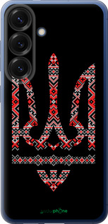 Силиконовый чехол Герб - вышиванка на черном фоне для Samsung Galaxy S25 Plus - 1196u-3826 изображение 