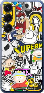 Силиконовый чехол Popular logos для Samsung Galaxy S25 Plus - 4023u-3826 изображение 