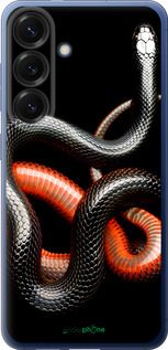 Силиконовый чехол Красно-черная змея на черном фоне для Samsung Galaxy S25 Plus - 4063u-3826 изображение 