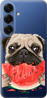 Силиконовый чехол Мопс и арбуз для Samsung Galaxy S25 Plus - 4665u-3826 изображение 