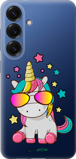 Силиконовый чехол Единорог в очках для Samsung Galaxy S25 Plus - 4879u-3826 изображение 
