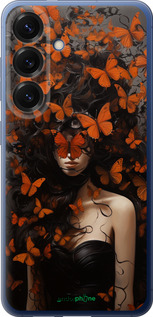 Силиконовый чехол Девушка с оранжевыми бабочками для Samsung Galaxy S25 Plus - 5941u-3826 изображение 