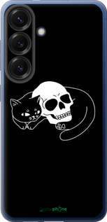 Силиконовый чехол С изображением кота и черепа для Samsung Galaxy S25 Plus - 6491u-3826 изображение 