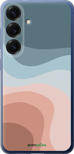 Силіконовий чехол З синіми та рожевими хвилями в стилі ретро для Samsung Galaxy S25 Plus - 6532u-3826 изображение 
