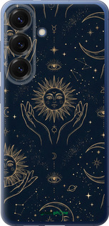 Силиконовый чехол Celestial Harmony: Sun & Moon Gold Mystic Pattern для Samsung Galaxy S25 Plus - 6778u-3826 изображение 