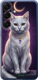 Силіконовий чехол Mystic White Cat Gothic Dark Purple Gold для Samsung Galaxy S25 Plus - 6805u-3826 изображение 