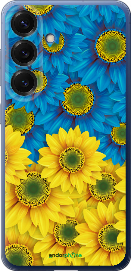 Силіконовий чехол Жовто-блакитні квіти  для Samsung Galaxy S25 Plus - 1048u-3826 изображение 