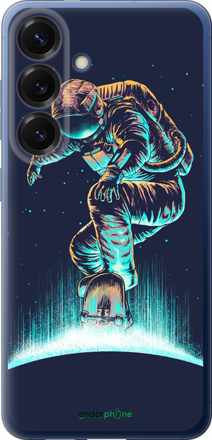 Силіконовий чехол Космонавт на скейтборді для Samsung Galaxy S25 Plus - 4145u-3826 изображение 