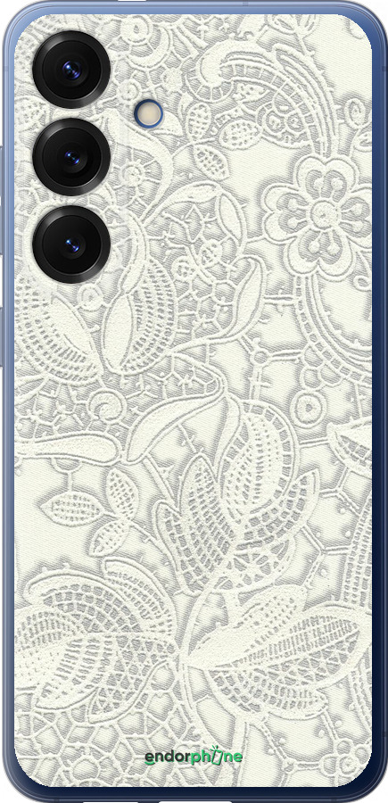 Силиконовый чехол Белое кружево для Samsung Galaxy S25 Plus - 4383u-3826 изображение 