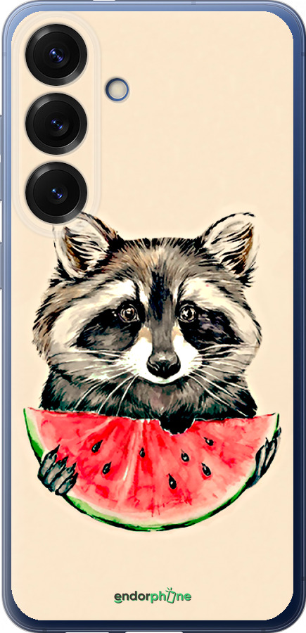 Силіконовий чехол Єнотик з кавуном для Samsung Galaxy S25 Plus - 4605u-3826 изображение 