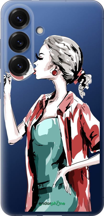 Силіконовий чехол Дівчина з келихом для Samsung Galaxy S25 Plus - 4662u-3826 изображение 