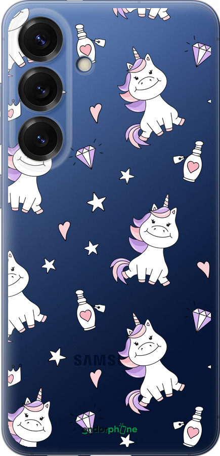 Силиконовый чехол Единорожка v2 для Samsung Galaxy S25 Plus - 4703u-3826 изображение 