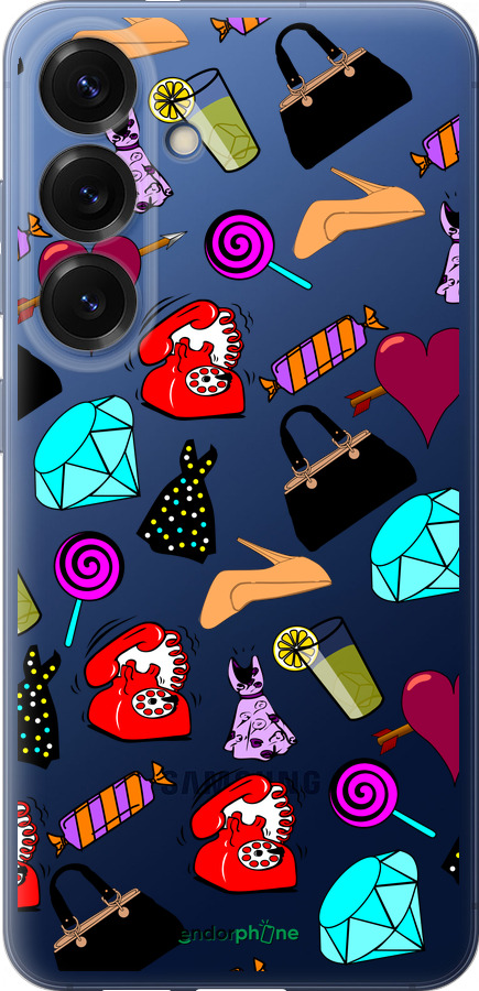 Силиконовый чехол stickers для Samsung Galaxy S25 Plus - 4757u-3826 изображение 