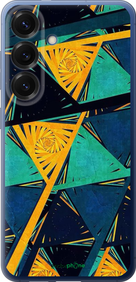 Силиконовый чехол Арт, абстракция, желтый, синий для Samsung Galaxy S25 Plus - 5382u-3826 изображение 