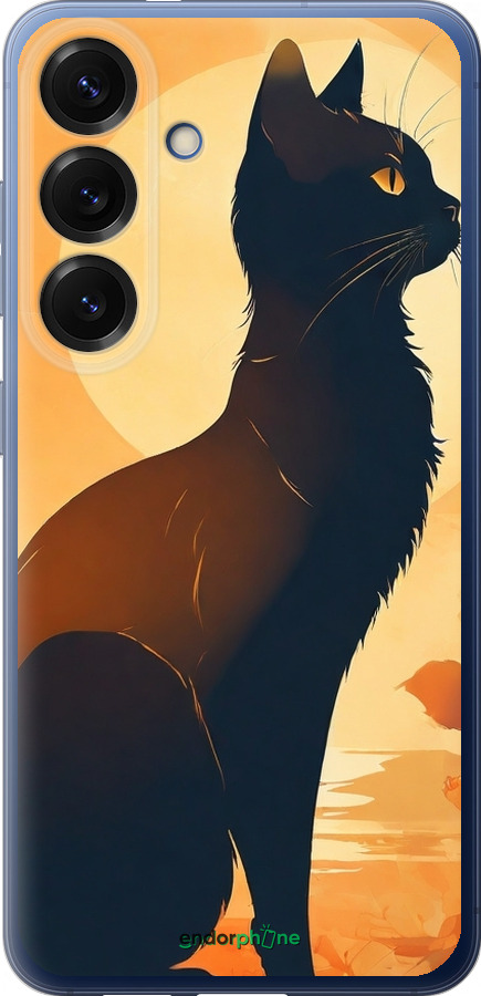 Силиконовый чехол Черная кошка v2 для Samsung Galaxy S25 Plus - 5830u-3826 изображение 