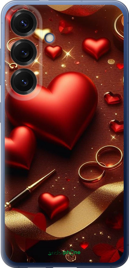 Силіконовий чехол Сердечки v3 для Samsung Galaxy S25 Plus - 5833u-3826 изображение 