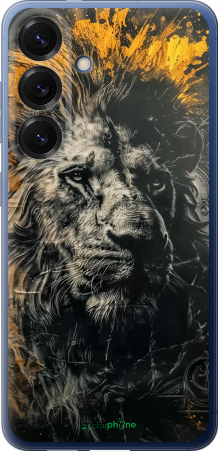 Силіконовий чехол Лев у золотих фарбах для Samsung Galaxy S25 Plus - 6155u-3826 изображение 