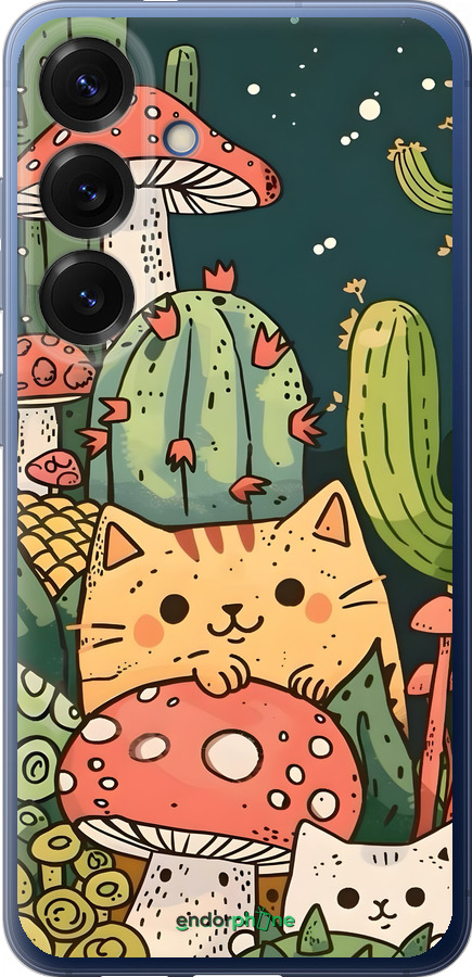 Силиконовый чехол Коты грибы для Samsung Galaxy S25 Plus - 6321u-3826 изображение 