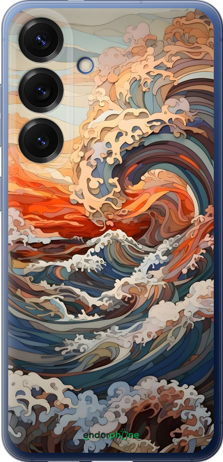 Силиконовый чехол Арт волны для Samsung Galaxy S25 Plus - 6324u-3826 изображение 