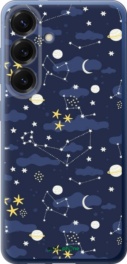 Силіконовий чехол Астрономічний візерунок для Samsung Galaxy S25 Plus - 6446u-3826 изображение 