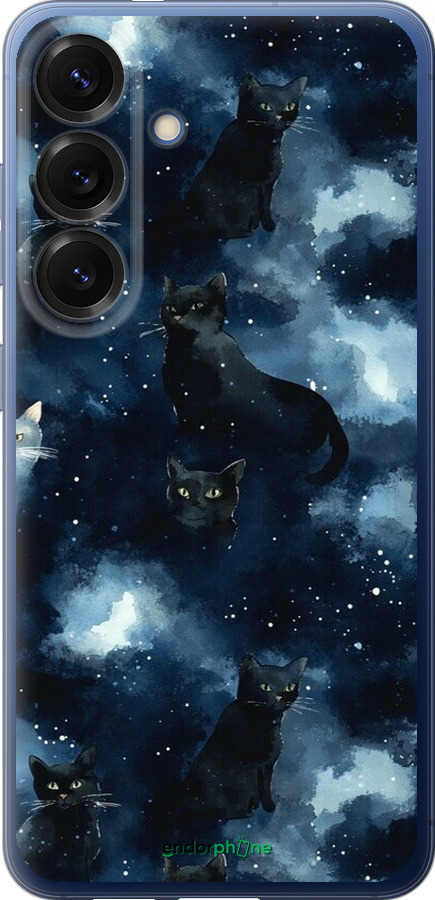 Силиконовый чехол Изображение Кошек с тёмной акварелью для Samsung Galaxy S25 Plus - 6521u-3826 изображение 