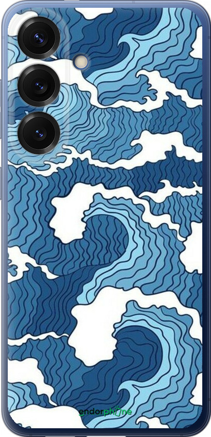 Силіконовий чехол Абстрактний малюнок морських хвиль для Samsung Galaxy S25 Plus - 6538u-3826 изображение 