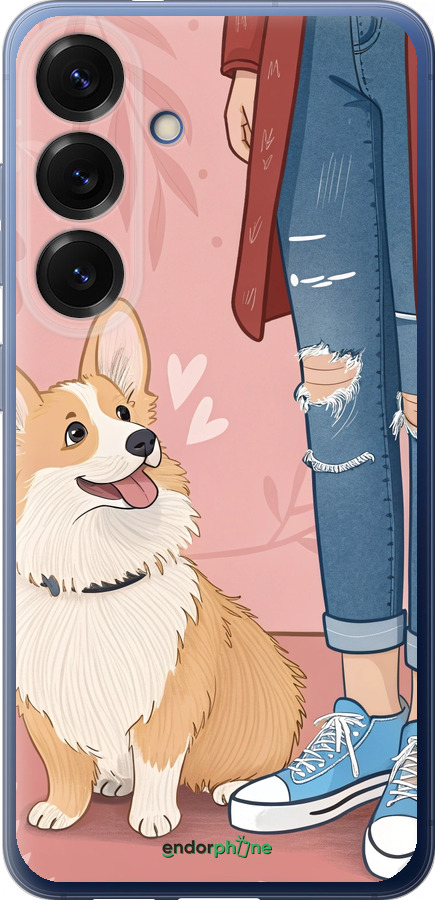 Силіконовий чехол Корги 3 для Samsung Galaxy S25 Plus - 6707u-3826 изображение 