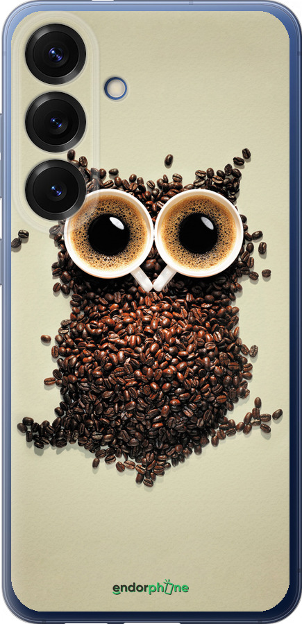 Силиконовый чехол Сова из кофе для Samsung Galaxy S25 Plus - 777u-3826 изображение 