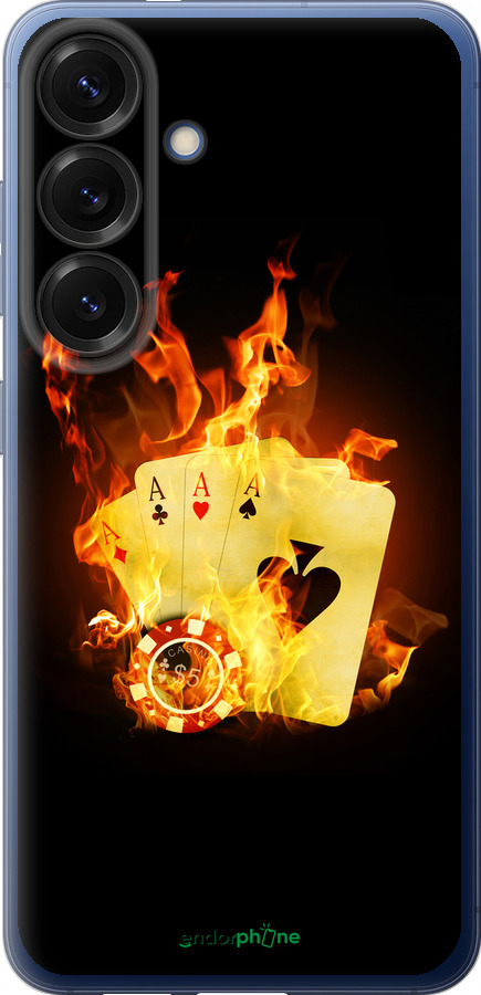 Силиконовый чехол Горящие карты для Samsung Galaxy S25 Plus - 839u-3826 изображение 