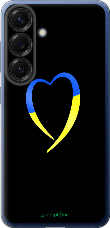 Силиконовый чехол Жёлто-голубое сердце для Samsung Galaxy S25 Plus - 885u-3826 изображение 