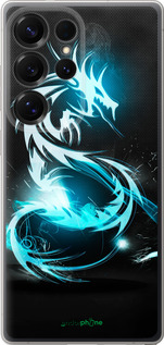 Силиконовый чехол Бело-голубой огненный дракон для Samsung Galaxy S25 Ultra - 113u-3805 изображение 