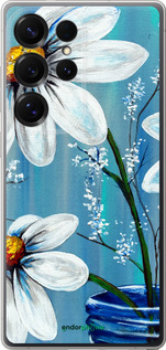 Силиконовый чехол Красивые арт-ромашки для Samsung Galaxy S25 Ultra - 4031u-3805 изображение 