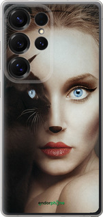 Силиконовый чехол Взгляд женщины и кошки для Samsung Galaxy S25 Ultra - 4041u-3805 изображение 
