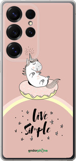 Силиконовый чехол Единорожка в пончике для Samsung Galaxy S25 Ultra - 4282u-3805 изображение 