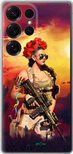 Силіконовий чехол Українка зі зброєю  для Samsung Galaxy S25 Ultra - 5316u-3805 изображение 
